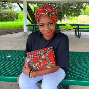 Ankara Head wrap and Clutch Matching Set